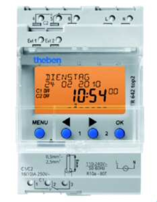 1St. Theben 6420100 Reiheneinbau-Jahreszeitschaltuhr 2 Kanal, OBELISK-Schnittstelle, 3 TE TR 642 top2