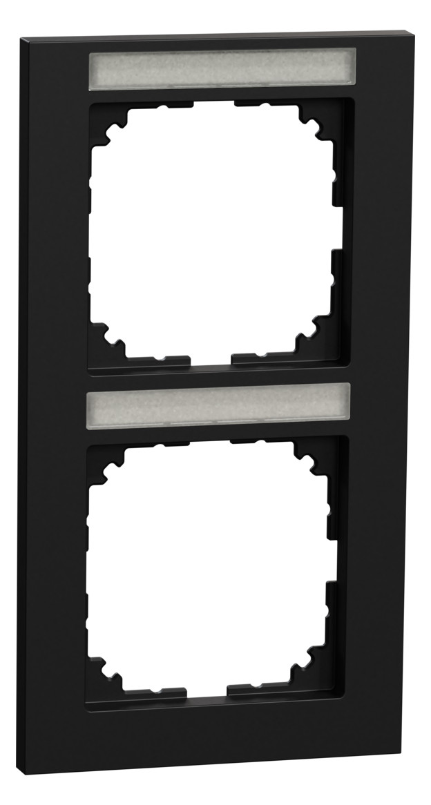 1St. Merten MEG4022-3603 M-Pure-Rahmen, 2fach mit Beschriftungsträger, senkrechte Montage, schwarz matt Ocean Plastic 1St. Merten MEG4022-3603 M-Pure-Rahmen, 2fach mit Beschriftungsträger, senkrechte Montage, schwarz matt Ocean Plastic