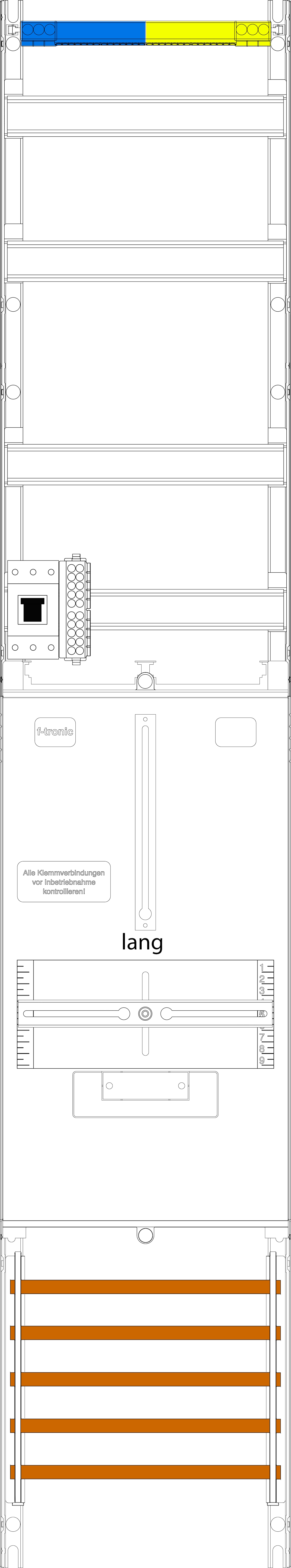 1St. F-Tronic VZ6L-HSP Zählerfeld VZ6L-HSP, 1-feldrig, H=1350mm, 1-3.HZ lange Kabel, 1 HSP, Vert. 2r 7143351
