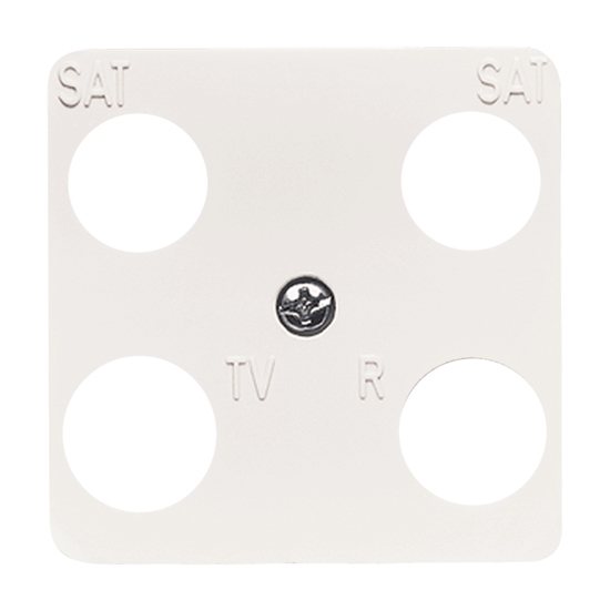 1St. Busch-Jaeger 1743-04-214 Zentralscheibe für 4-fach Sat, 50 x 50 mm Busch-balance SI alpinweiß