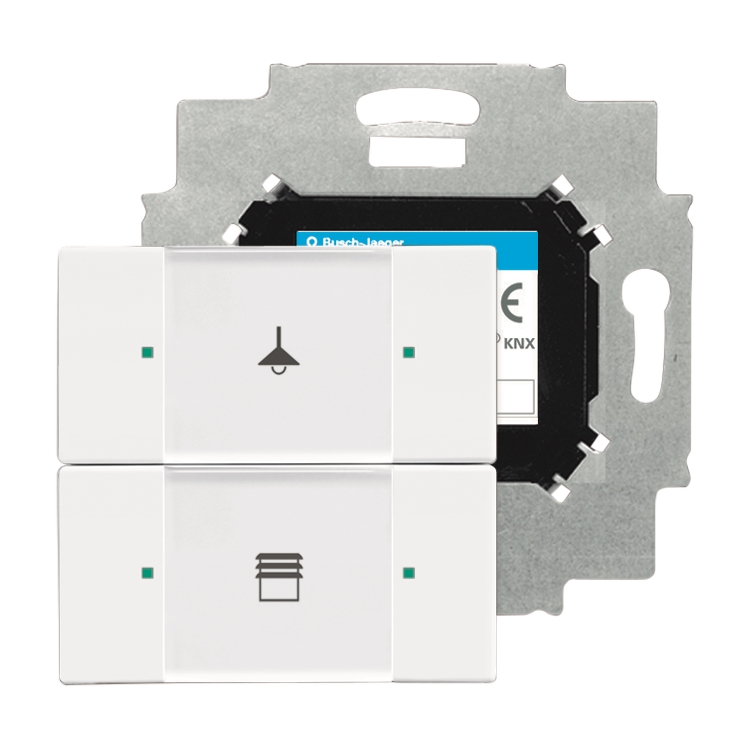 1St. Busch-Jaeger 6126/01-84 Bedienelement, 2-fach, mit beiliegendem Busankoppler Busch-Installationsbus KNX studioweiß...