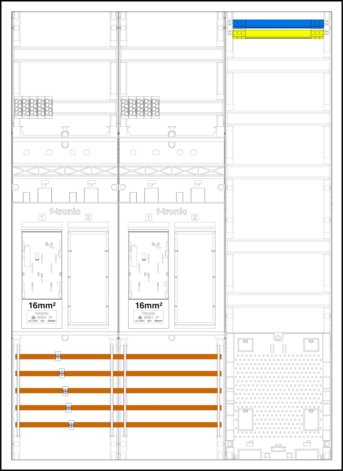 1St. F-Tronic EHZ732APZL-16 EHZ732APZL-16, 2 ZP 16mm², 2 R, 1 VAPZ 7195651