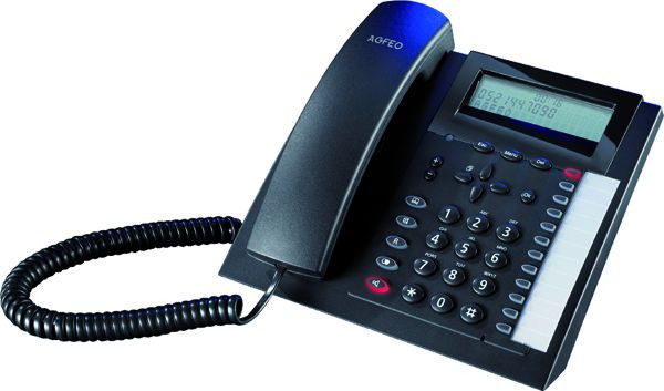 1St. AGFEO T 18 schwarz analoges Telefon mit 3-zeiligem Display,