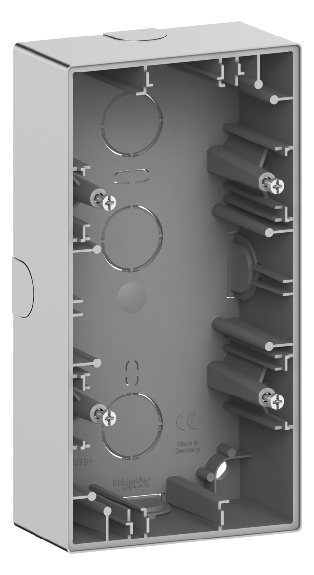 1St. Merten MEG4024-6536 Merten System Design, Aufputzgehäuse, 2-fach, Edelstahl