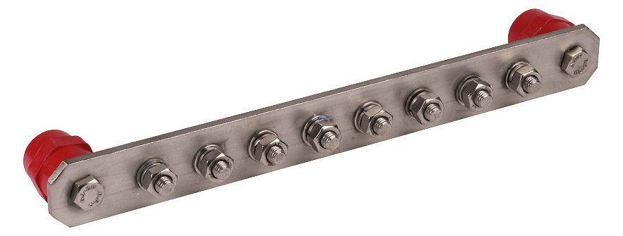 1St. Dehn PA-Schiene 8-polig 472229 Niro ohne Abdeckung