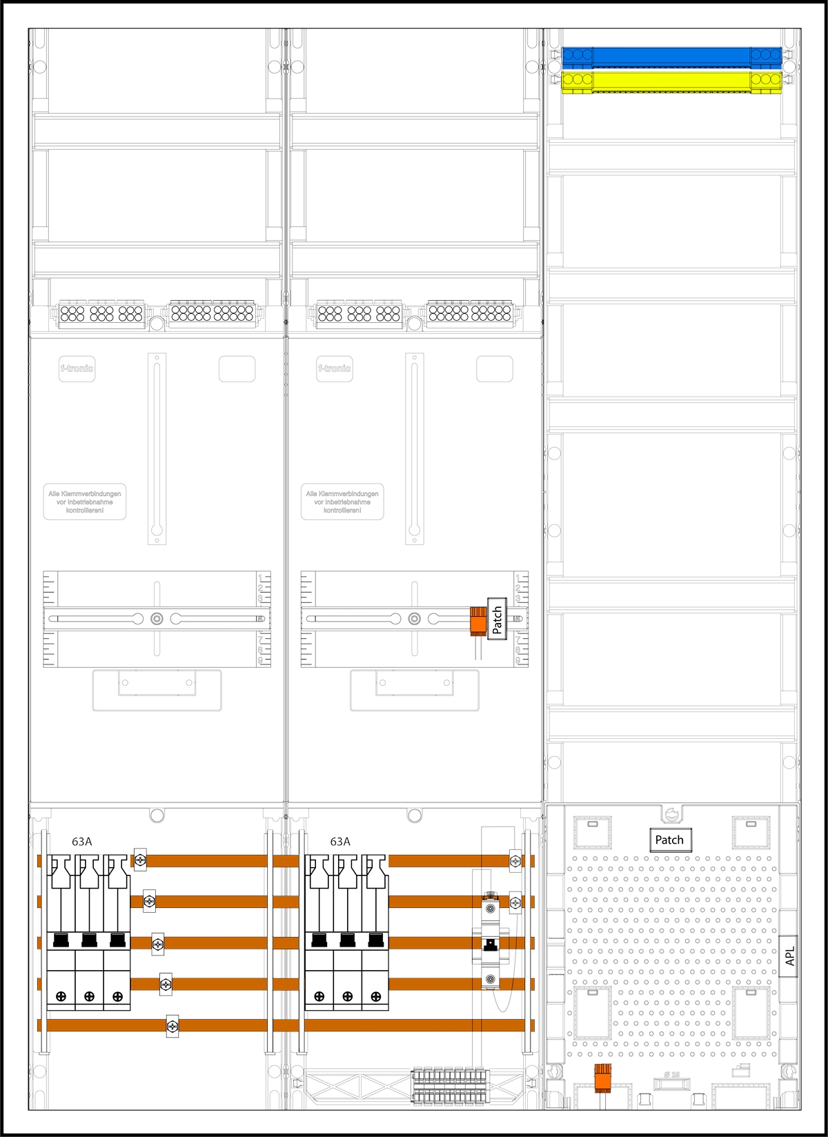 1St. F-Tronic 3HZ732APZ63B6 3HZ732APZ63B6, 2 ZP, 1 VAPZ inkl. APL, SLS 63A, SPVGB6, 2 PPV, 1 PL150 7190490