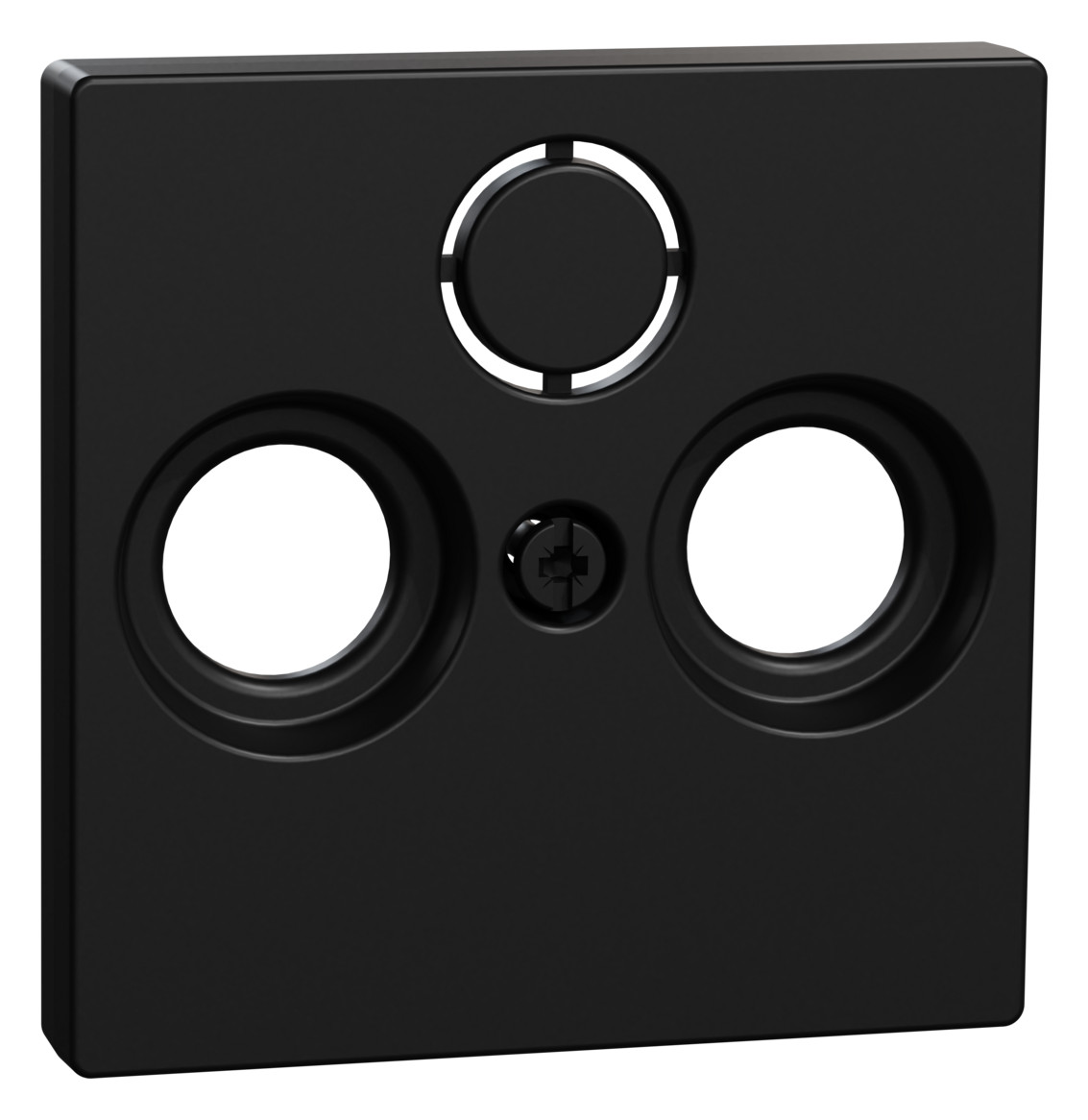 1St. Merten MEG4123-0403 Zentralplatte für Antennensteckdosen, schwarz matt, System M Ocean Plastic