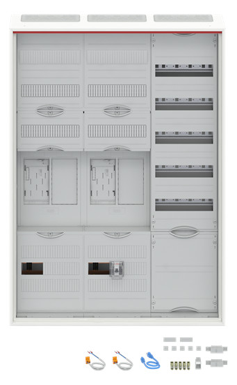 1St. Striebel & John BA37BG Komplettschrank, AP BKE-I, A37 2Z2R1V5A2 Schutzklasse II, Schutzart IP31 verkehrsweiß 2CPX054211R9999