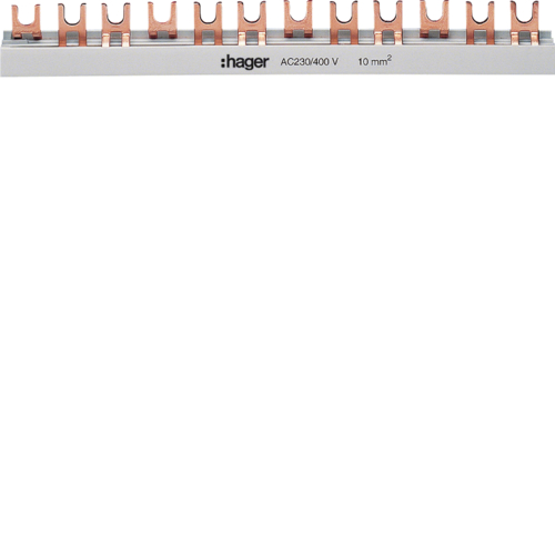 1St. Hager KDN363B Phasenschiene 3 polig mit Gabelanschluss 10mm² 63A 57 Module