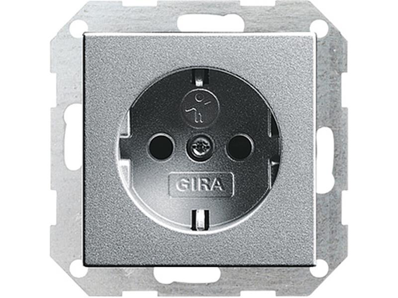 1St. Gira 045326 Steckdose, Alu, Unterputz UP, 1 Fach, IP20