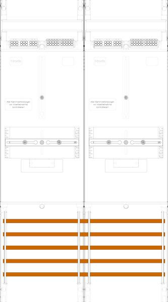1St. F-Tronic Z214 Zählerfeld Z214, 2-feldrig, H=900mm, 2-3.HZ 7140172