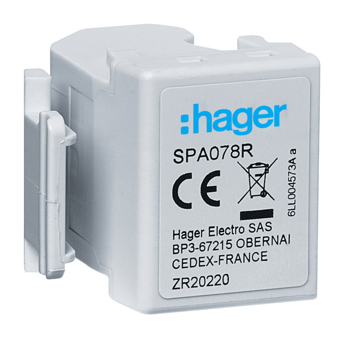 1St. Hager SPA078R Steckmodul T1+T2 1P Uc 264V Iimp 25kA Up 1.5kV für SPA180