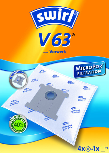 1St. SWIRL V 63 MP 4ER Staubsauger-Beutel MicroPor