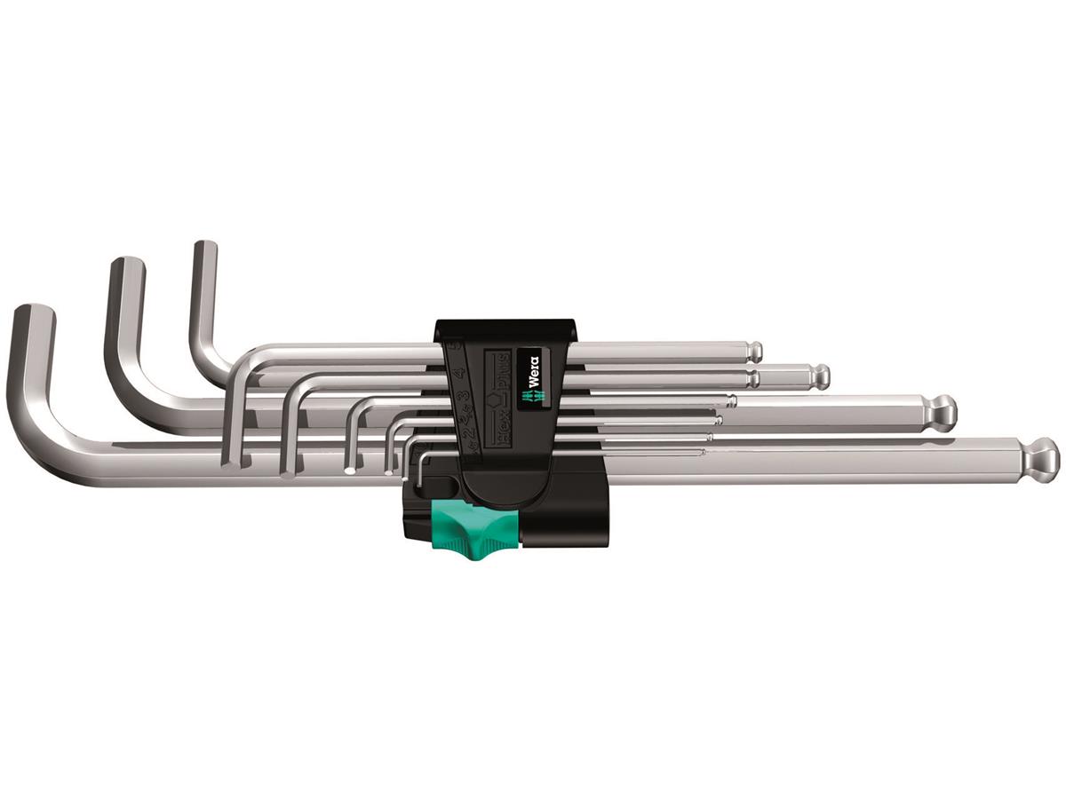 1St. Wera 05073391001 9 Hex-Plus Winkelschlüssel im zweikomponentigen Clip 950 PKL/9 SB, 9-tlg. 1,5 - 10 mm