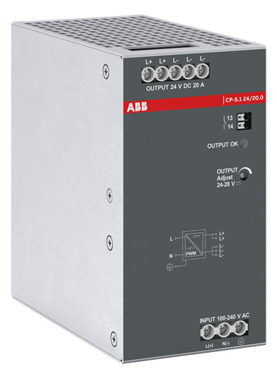 1St. ABB CP-S.1 24/20.0 Netzteil In:100-240VAC/90-250VDC Out:DC 24V/20A 1SVR320761R1000