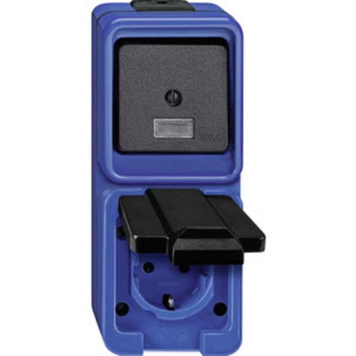 1St. Merten 227875 Schlagfest Steckdose blau matt