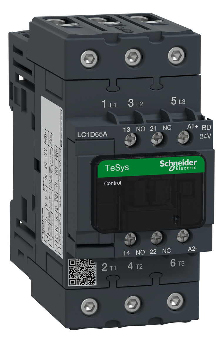 1St. Schneider Electric LC1D65ABD Leistungsschütz LC1D 3p, +1S+1Ö, 30 kW, 65 A, 400 V AC3, Spule 24 V DC