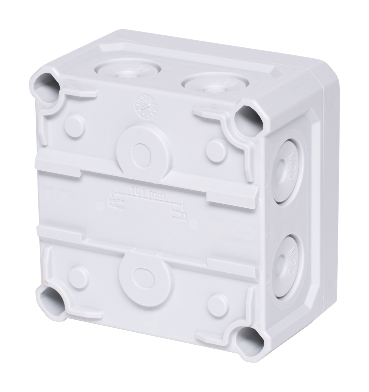 1St. F-Tronic NFK08gr FR-Abzweigkasten 85x85x54mm, Durchstoßmembran IP66, PS, grau, NFK08gr 7340190