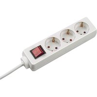 1,5m Bachmann 384.272S Tischsteckdose 3xSchuko Weiss Strom Weiss 1x Schalter