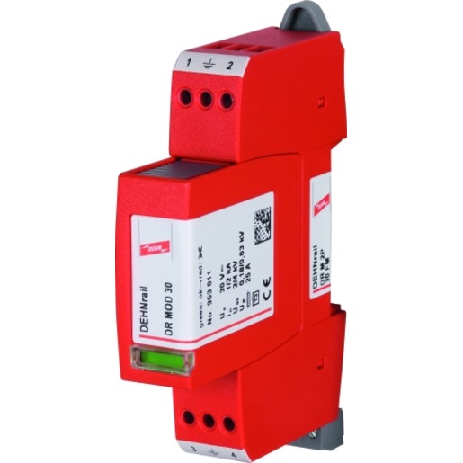 1St. Dehn 953206 Überspannungsableiter Typ 3 Dehnrail M 2-polig 30V für Industrieelektronik DR M 2P 30 FM