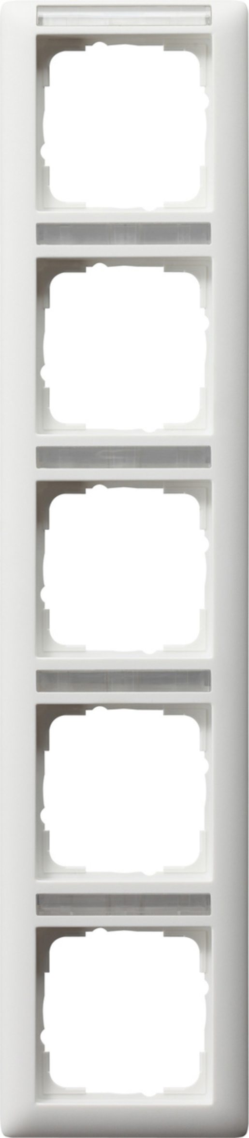 1St. Gira 111527 Rahmen 5fach senkr. mit Beschriftungsfeld Standard 55 Reinweiß matt
