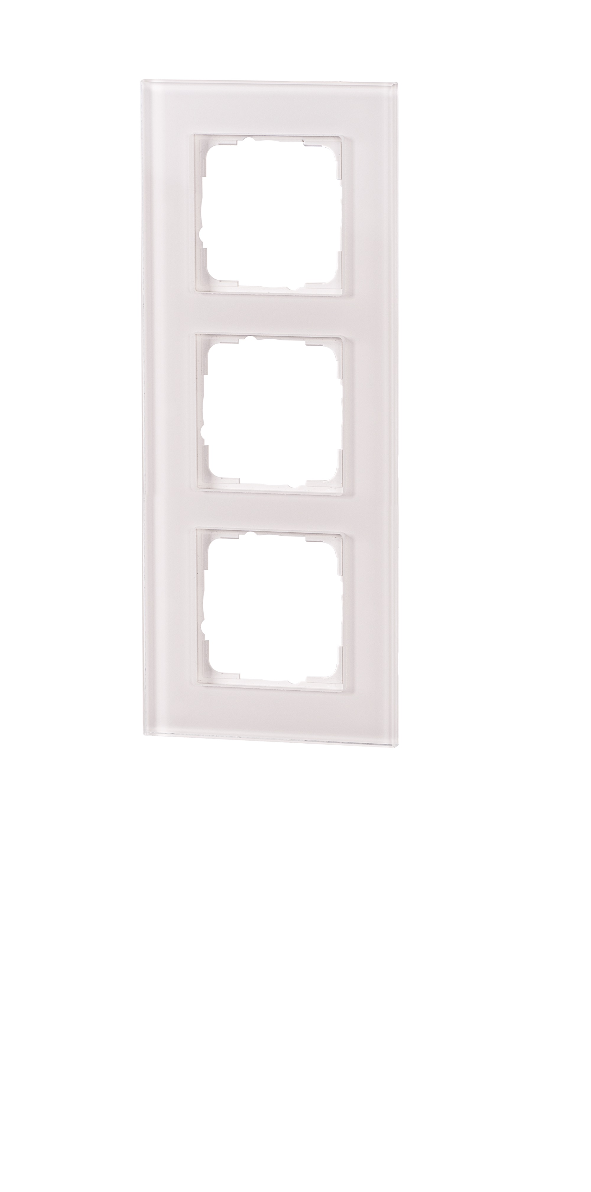 1St. Halmburger 3502 GS-553 (ws) Design Glasrahmen 3-fach Weiss Einsätze 55x55 mm Echtglas