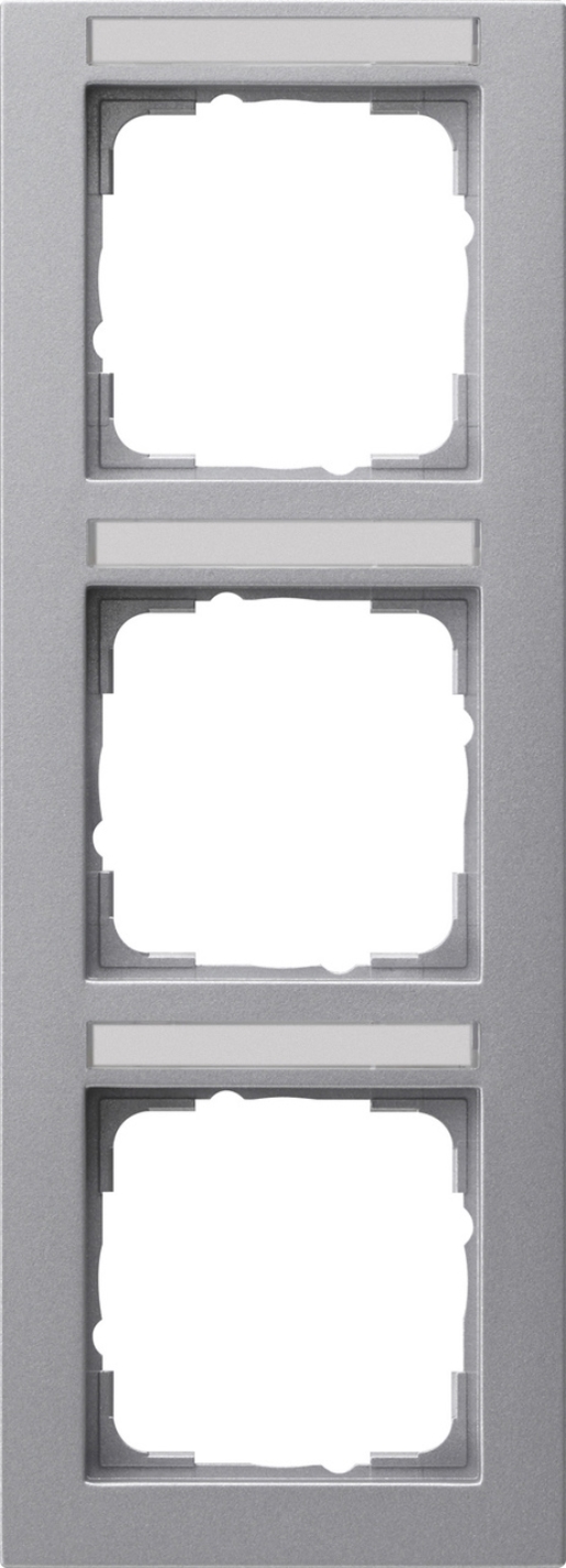 1St. Gira 110325 Rahmen 3fach senkr. mit Beschriftungsfeld E2 Farbe Alu