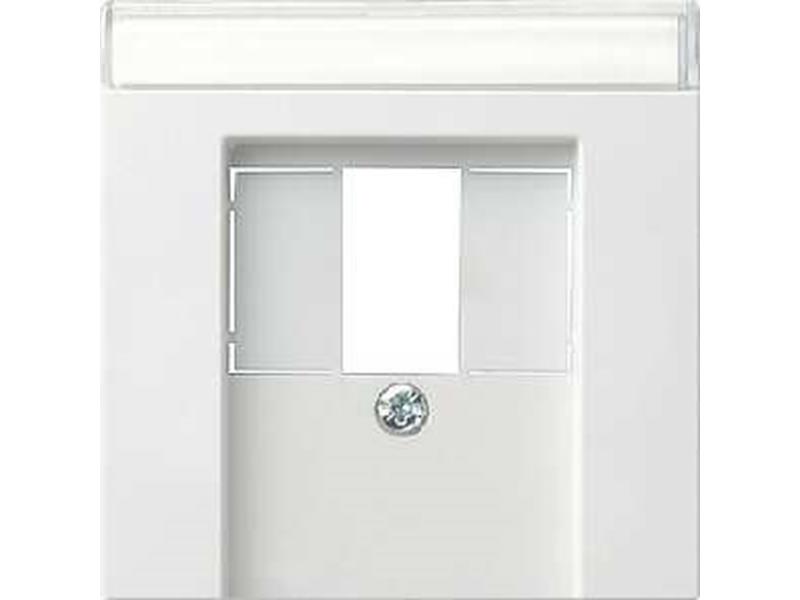 1St. Gira 087627 Abdeckung mit Beschriftungsfeld TAE+Stereo+USB System 55 Reinweiß matt