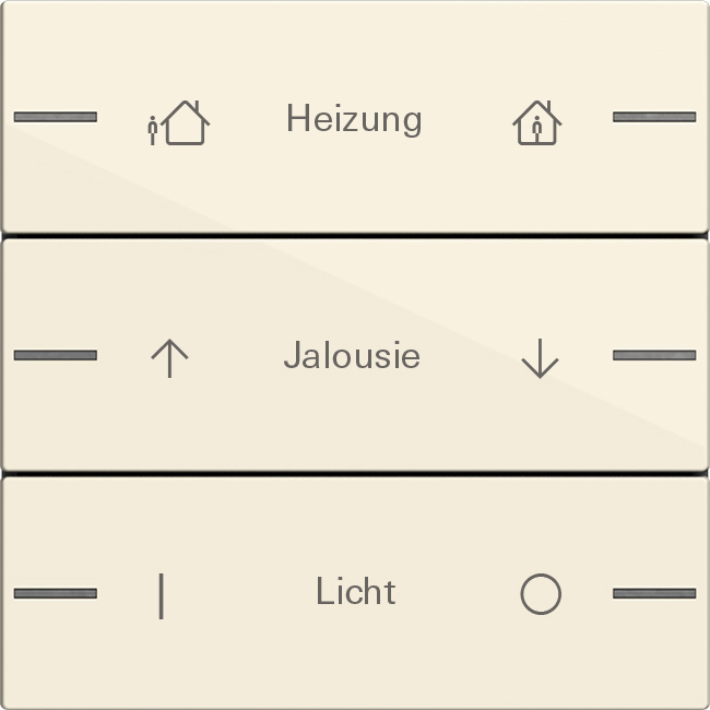 1St. Gira 576301 Wippenset 3fach individuell für Tastsensor 4, Cremeweiß glänzend