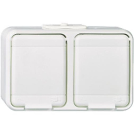 1St. Elso 445404 Steckdose 2-fach 16A waagerecht AquaTop Steckklemme reinweiß