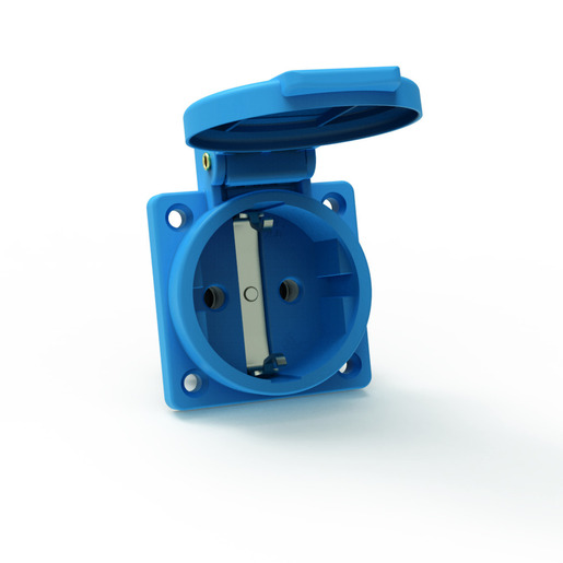 1St. Bals 71099 Schutzkontakt-Anbausteckdose gerade, Quick-Connect 16A 3p 250V IP54