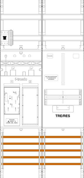 1St. F-Tronic ER6DSR1B-HSP Zählerfeld ER6DSR1B-HSP, 2-feldrig, H=1050mm, 1-eHZ mit, DS, 1 HSP, 1 Res.,1 TRE 7141223