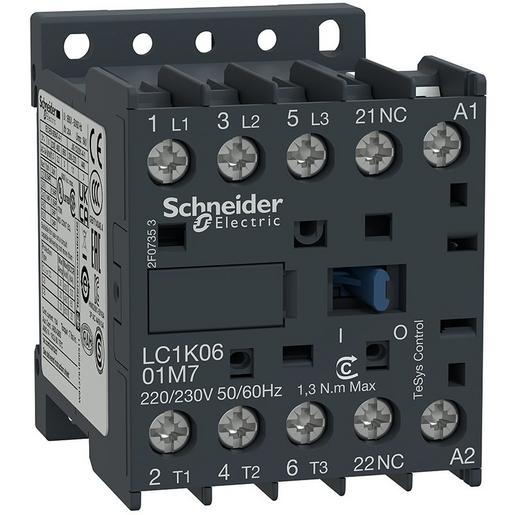 1St. Schneider Electric LC1K1201B7 Leistungsschütz LC1K 3p, +1Ö, 5.5 kW, 12 A, 400 V AC3, Spule 24 V AC