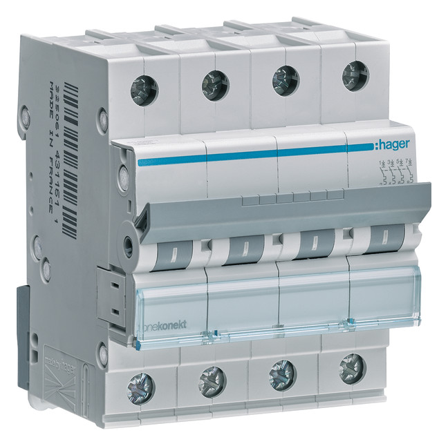 1St. Hager MCN425 LS-Schalter 4 polig 6kA C-25A 4M 1St. Hager MCN425 LS-Schalter 4 polig 6kA C-25A 4M