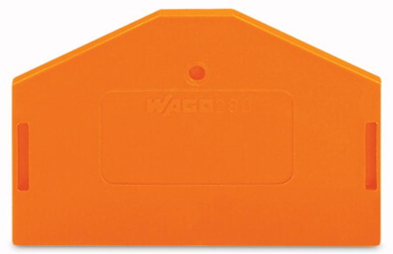 25St. Wago 280-313 Abschluss-u. Zwischenplatte orange 2,5mm dick für 3-Leiter-Klemme 280313