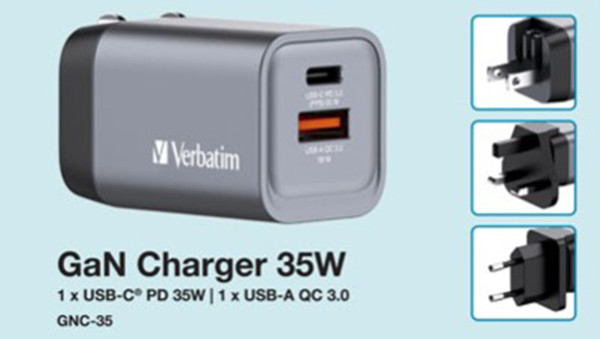 1St. Verbatim 32200 Ladeadapter, Universal, GNC-35, GaN, 35W