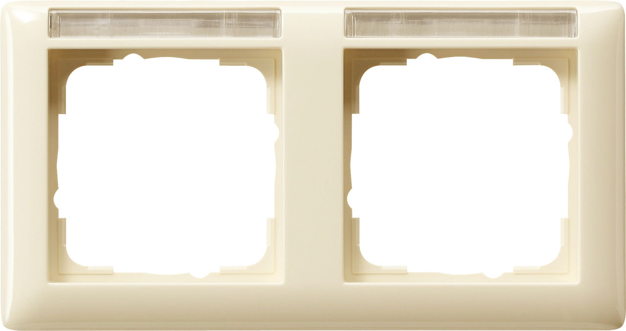 1St. Gira 109201 Rahmen 2fach waager. mit Beschriftungsfeld Standard 55 Cremeweiß
