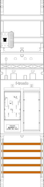 1St. F-Tronic ER6LDS-HSP Zählerfeld ER6LDS-HSP,H=1050mm, 1-feldrig, 1-eHZ lange Kabel, mit DS, 1 HSP, 1 Res. 7141201