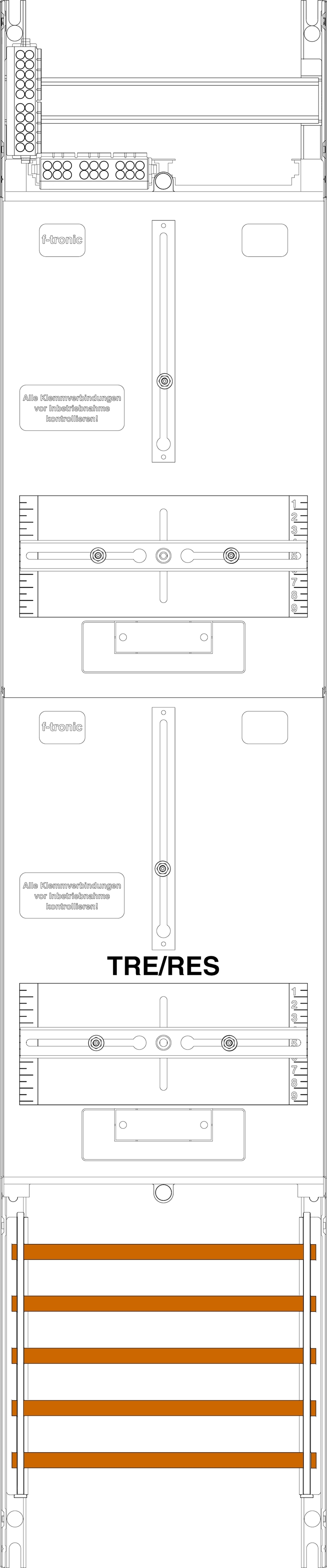 1St. F-Tronic ZR5 Zählerfeld ZR5, 1-feldrig, H=1200mm, 1-3.HZ, 1 TRE 7142028