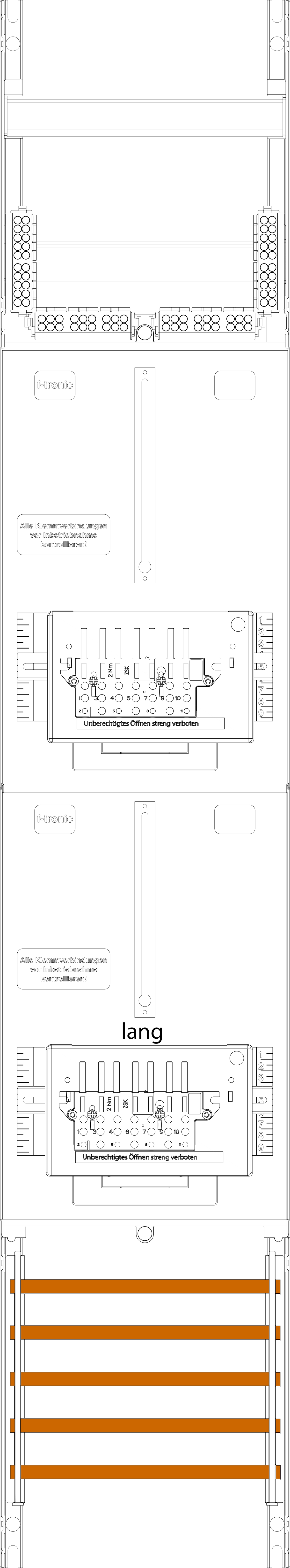 1St. F-Tronic Z16-10-10L-ZSK Zählerfeld Z16-10-10L-ZSK, 1-feldrig, H=1350mm, 2-3.HZ, kurze u. lange Kabel,2 ZSK-Set 7143456