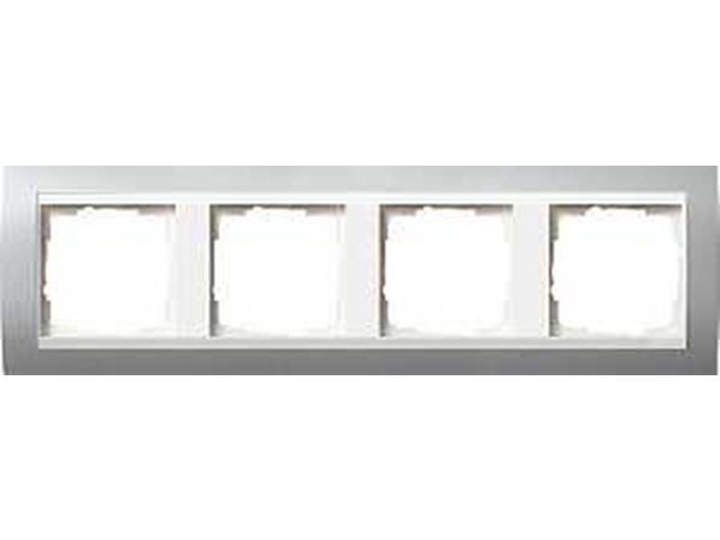 1St. Gira 0214326 Rahmen 4fach für Reinweiß Gira Event Farbe Alu