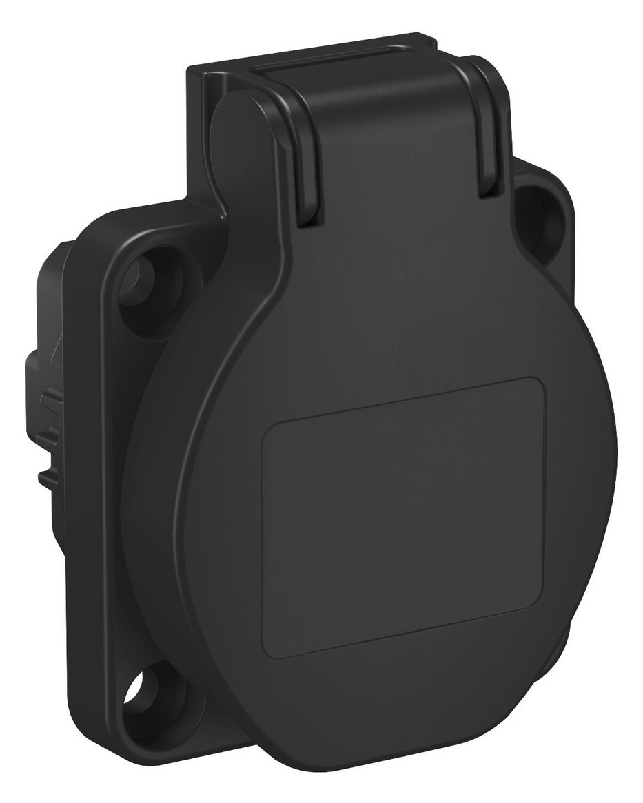 1St. OBO Bettermann 6109873 Anbausteckdose 0 , 1fach Schutzkontakt, mit Klappdeckel 50x61mm, schwarz ASD-D0 SW