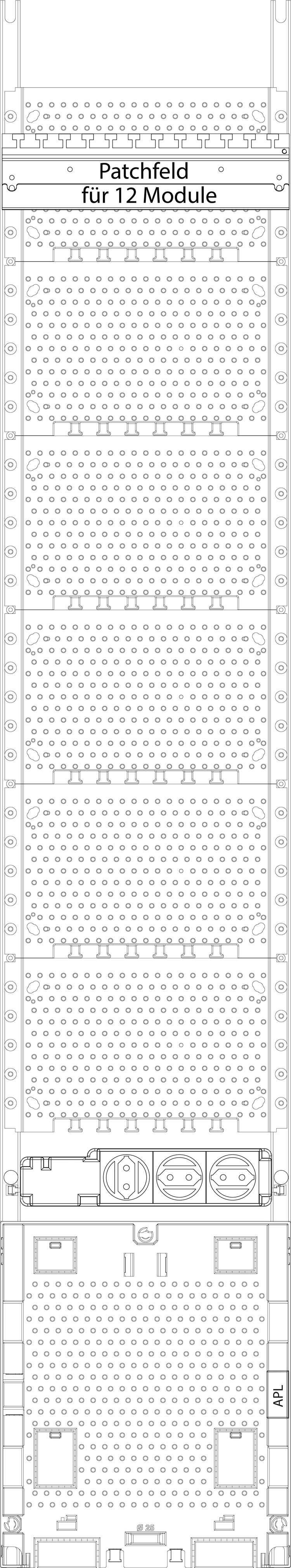 1St. F-Tronic KX9APZ-MP1 Multimediafeld KX9APZ-MP1, 1-feldrig, H=1350mm, APZ-Platz, inkl. APL-Set, mit MVAP1 7143682