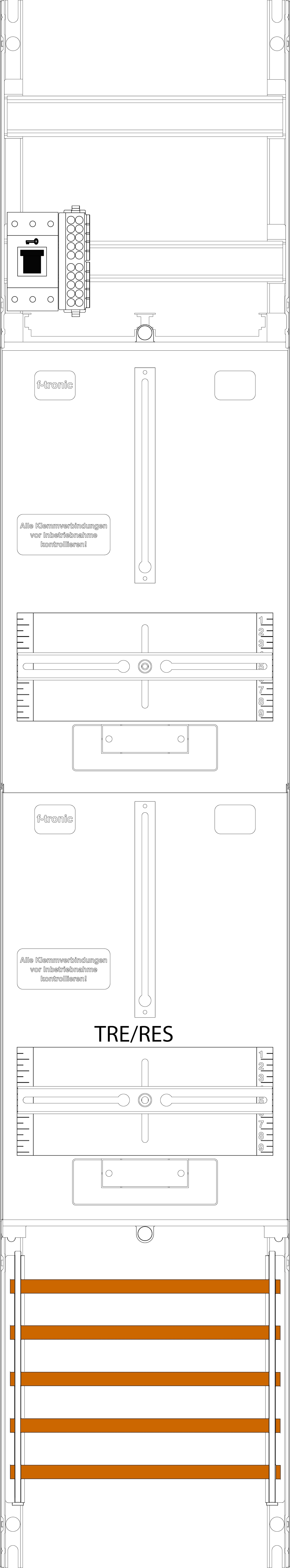 1St. F-Tronic ZR6-HSS Zählerfeld ZR6-HSS, 1-feldrig, H=1350mm, 1-3.HZ, 1 HSS,1 TRE 7143402