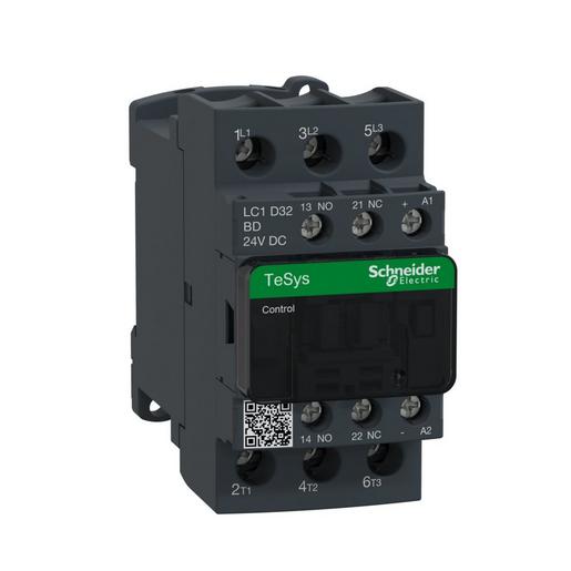 1St. Schneider Electric LC1D32BD Leistungsschütz LC1D 3p, +1S+1Ö, 15 kW, 32 A, 400 V AC3, Spule 24 V DC