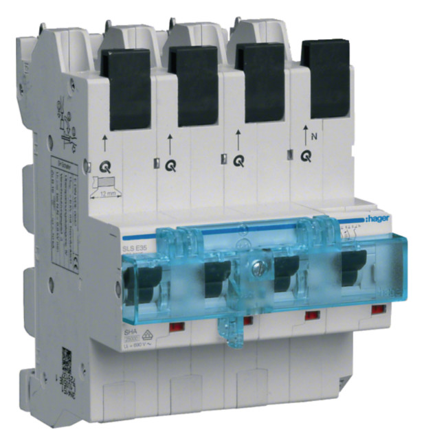1St. Hager HTS635E SLS-Schalter 3P+N E-35A Sammelschiene QC
