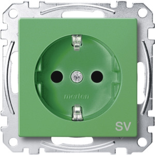 1St. Merten MEG2300-0304 Steckdose für Sonderstromkreis, erhöhter Berührungsschutz, Seckklemmen, mit Kennzeichnung SV, grün, System M 1St. Merten MEG2300-0304 Steckdose für Sonderstromkreis, erhöhter Berührungsschutz, Seckklemmen, mit Kennzeichnung SV, g