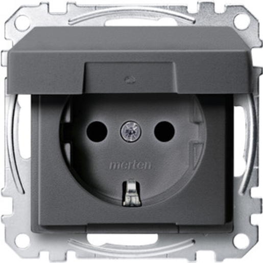 1St. Merten MEG2310-0414 Steckdose mit Klappdeckel BRS Steckklemmen anthrazit System M MEG23100414