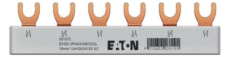 1St. Eaton EVGK-3PHAS/6MODUL EVGK EP-501075 Gabelverschienung, 3-phasig EP-501075