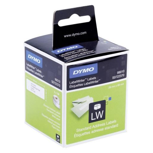 1St. Dymo S0722370 99010 LW-Adress-Etiketten, 2 Rollen à 130 Etiketten, 28 x 89, Weiss permanent